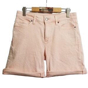 Lands' End Pink Mid Rise Roll Cuff Jean Shorts Size 4
